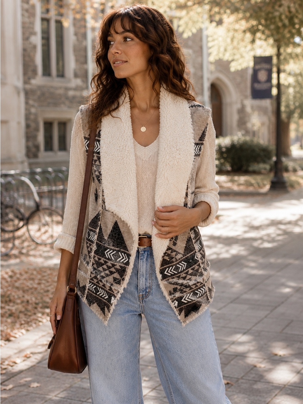 Mossimo Supply Co. Cream Sherpa Vest